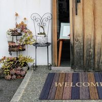 ベストコ 玄関マット 45×75cm アーバンウッドウェルカム 泥落とし 水洗いOK エントランスマット ND-9937 4975970248201 1個