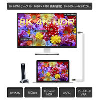 HDMIケーブル 3m HDMI[オス]-HDMI[オス] HDMI2.1 8K対応 VV-HDMI030AA-UH-B 1本 Vodaview