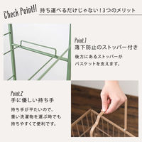 【軒先渡し】萩原 ランドリーラック 3段 幅380×奥行440×高さ950mm キャラメルブラウン KR-3675LT 1台（直送品）