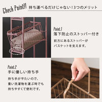 【軒先渡し】萩原 ランドリーラック 2段 幅280×奥行500×高さ1045mm キャラメルブラウン KR-3676LT 1台（直送品）