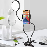 【アウトレット】自撮りライト スマホスタンド LEDリングライト USB接続/3色光/10段階調光/VV-LED-STAND 1個【終売品】