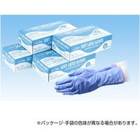 フジリンクス ソフトラテックスグローブ　粉付　ブルー　S 32-5736 1セット(100枚×20箱 合計2000枚入)（直送品）