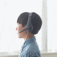 ヘッドセット こども用 両耳 USB接続 回転式マイクアーム ブラック HS-KD01UBK 1個 エレコム