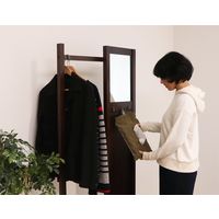 【軒先渡し】ヤマソロ ミラー付 ハンガー アプリ ダークブラウン 76-222 1台（直送品）