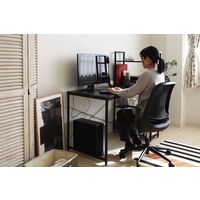 【軒先渡し】ヤマソロ デスク 大理石柄 オーア 棚付 幅1200×奥行640×高さ1220mm  ブラック 82-696 1台（直送品）