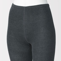 無印良品 レディース 婦人 足なり直角 かかとに合う リブ編みタイツ 婦人Ｌ チャコールグレー 良品計画