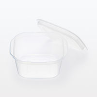 【まとめ買いセット】無印良品 蓋をしたままレンジで使えるフードコンテナ 正方形630mL 1セット（1組（2個入）×20）