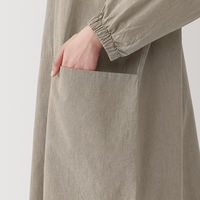 【まとめ買いセット】無印良品 着脱しやすい 割烹着 フリーサイズ ダークベージュ 1セット（1枚×2） 良品計画