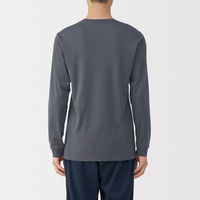無印良品 メンズ 紳士 あったか綿 厚手 クルーネック長袖Ｔシャツ 紳士Ｌ ダークグレー 良品計画
