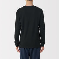無印良品 メンズ 紳士 あったか綿 厚手 クルーネック長袖Ｔシャツ 紳士Ｌ 黒 良品計画