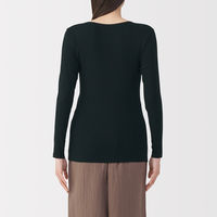 無印良品 レディース 婦人 あったか綿 クルーネック長袖Ｔシャツ 婦人Ｓ 黒 良品計画