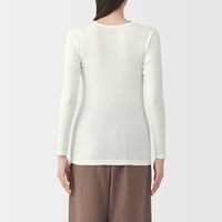 無印良品 レディース 婦人 あったか綿 クルーネック長袖Ｔシャツ 婦人Ｍ オフ白 良品計画