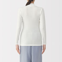 無印良品 レディース 婦人 あったか綿 ハイネック長袖Ｔシャツ 婦人Ｌ オフ白 良品計画