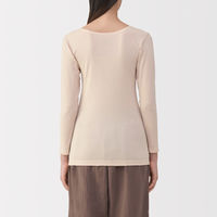 無印良品 レディース 婦人 あったか綿 Ｕネック八分袖Ｔシャツ 婦人Ｓ ライトベージュ 良品計画