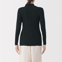 無印良品 レディース 婦人 あったか綿 ハイネック長袖Ｔシャツ 婦人Ｌ 黒 良品計画