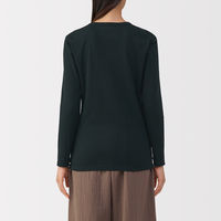 無印良品 レディース 婦人 あったか綿 厚手 クルーネック長袖Ｔシャツ 婦人Ｍ 黒 良品計画