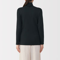 無印良品 レディース 婦人 あったか綿 厚手 タートルネック長袖Ｔシャツ 婦人Ｌ 黒 良品計画