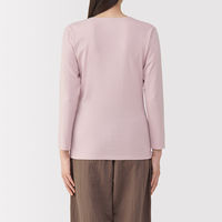 無印良品 レディース 婦人 あったか綿 厚手 Ｕネック八分袖Ｔシャツ 婦人Ｓ ライトピンク 良品計画