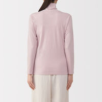 無印良品 レディース 婦人 あったか綿 厚手 タートルネック長袖Ｔシャツ 婦人Ｌ ライトピンク 良品計画