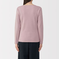 無印良品 レディース 婦人 あったか綿 ウールクルーネック長袖Ｔシャツ 婦人Ｌ スモーキーピンク 良品計画