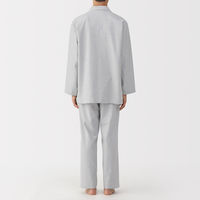無印良品 メンズ 紳士 脇に縫い目のない フランネル長袖パジャマ 紳士ＸＬ グレー 良品計画
