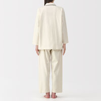 無印良品 レディース 婦人 脇に縫い目のない フランネル長袖パジャマ 婦人Ｌ アイボリー 良品計画