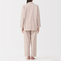 無印良品 レディース 婦人 脇に縫い目のない フランネル長袖パジャマ 婦人ＸＬ ライトピンク 良品計画