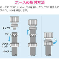 ガオナ ネジ口金とホーセンドのセット ワンタッチ接続 (金属製 蛇口にホース取付け ジョイント ニップル) GA-QA031 1個（わけあり品）