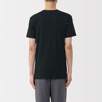 無印良品 メンズ　紳士 あったか綿 Ｖネック半袖Ｔシャツ 紳士Ｍ 黒 良品計画