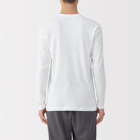 無印良品 メンズ　紳士 あったか綿 クルーネック長袖Ｔシャツ 紳士Ｌ 白 良品計画