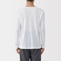無印良品 メンズ　紳士 脇に縫い目のない なめらか クルーネック長袖Ｔシャツ 紳士Ｍ 白 良品計画