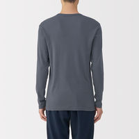 無印良品 メンズ　紳士 あったか綿 クルーネック長袖Ｔシャツ 紳士Ｍ ダークグレー 良品計画