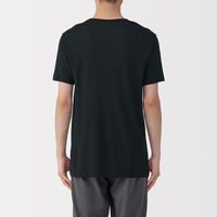 無印良品 メンズ　紳士 脇に縫い目のない なめらか Ｖネック半袖Ｔシャツ 紳士Ｍ 黒 良品計画