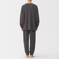 無印良品 メンズ　紳士 なめらかニットフリース 長袖ルームウェアセット 紳士Ｓ ダークグレー 良品計画
