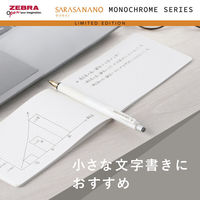 ゼブラ サラサナノ 0.38mm 限定モノクロームシリーズ ホワイト／黒インク ゲルインクボールペン JJX72ーMCーW 1セット（1本×10）