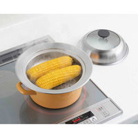 ヨシカワ お鍋用蒸し器 20~22cm用 ガラス蓋付き 日本製 442869 1個（直送品）