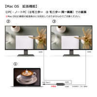 Vodaview USBーC to HDMI 分配器 (複製/拡張) 1.5m延長ケーブル付 VV-UCWHDASP-CCF015 1式