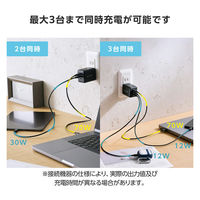 ノートパソコン用 AC充電器 タイプC PD 100W USB-C×3 ACDC-PD113100BK エレコム 1個（直送品）