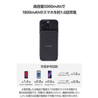 マグネット式モバイルバッテリー 5000mAh Qi2 ワイヤレス ケーブル付属 黒 DE-C68-5000BK エレコム 1個（直送品）