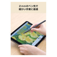 タッチペン スタイラスペン 充電式 USB Type-C 急速充電 磁気吸着 ブラック P-TPACST05WBK エレコム 1個（直送品）