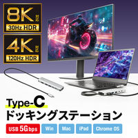 サンワサプライ 8K対応 USB TypeーC ドッキングステーション USB-DKM9S 1個