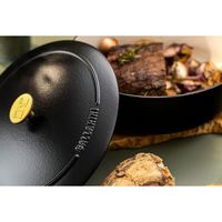 【アウトレット】Ballarini(バッラリーニ) ベラモンテ ラウンド 鋳物ほうろう鍋 22cm ブラック ガス・IH・オーブン ツヴィリング