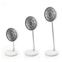 ビーカム DCモーター充電式折り畳み扇風機 ETOCA BGF-011P 1セット(3台)（直送品）