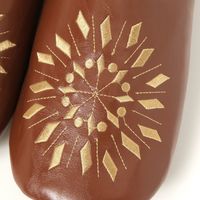 スリッパ レディース 刺繍フラットルームシューズ 22.5～24.5cm ブラウン studio CLIP