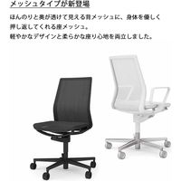 【組立設置込】コクヨ ファブレ アルミサークル肘 背座同色メッシュ WH×ホワイト C01-P161MU-WEWEW2 1脚（直送品）