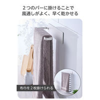 ふきん掛け マグネット 2枚掛け キッチン タオルハンガー 壁面 冷蔵庫側面 side 白 KA-KSLDCWH エレコム 1個（直送品）
