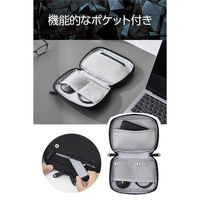 ガジェットポーチ バッグインバッグ 小型 軽量 撥水 小物収納 衝撃吸収 ブラック ZSB-GP01PMBK エレコム 1個（直送品）