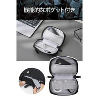 ガジェットポーチ バッグインバッグ 軽量 撥水 小物収納 衝撃吸収 スリム設計 ブラック ZSB-GP01PSBK エレコム 1個（直送品）