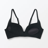 無印良品 レディース 婦人 ノンワイヤー胸の形を整えるブラジャー 婦人Ｍ 黒 良品計画