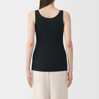 無印良品 レディース 婦人 リブ編みタンクトップ 婦人Ｌ 黒 良品計画